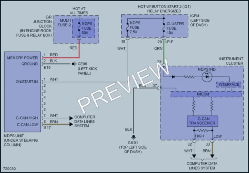 2022 Hyundai IoniqPlugIn Electronic Power Steering wiring diagram preview