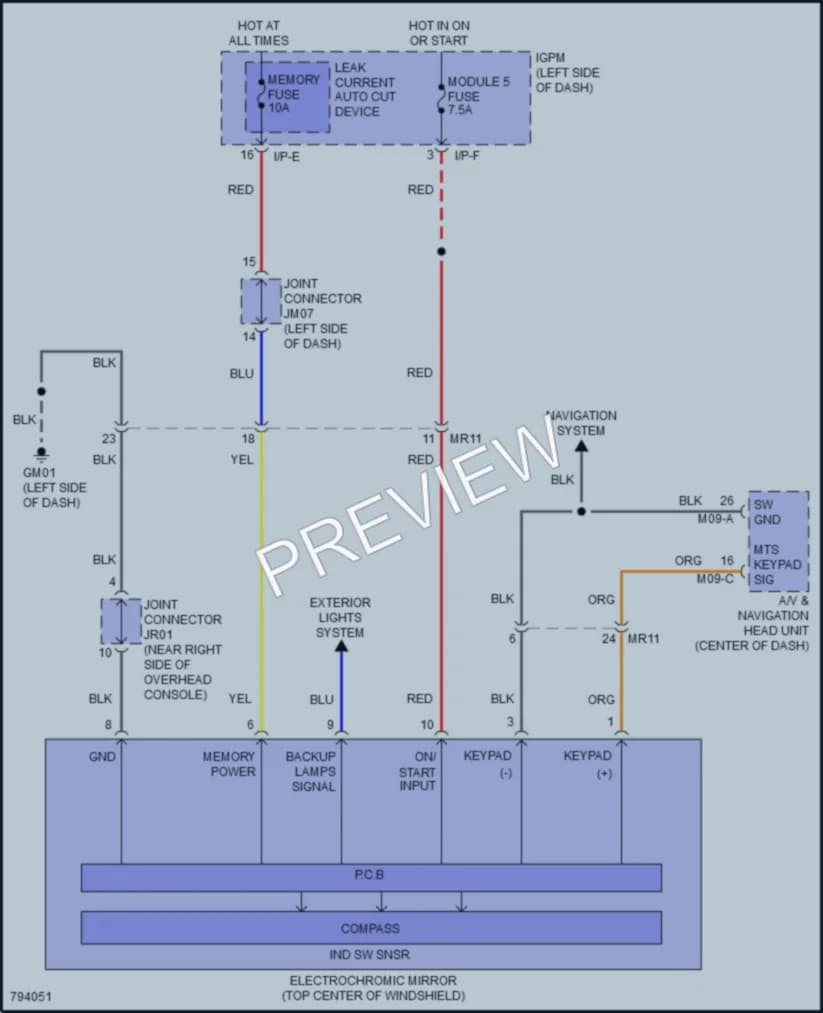 2022 Hyundai Kona Power Mirrors wiring diagram preview
