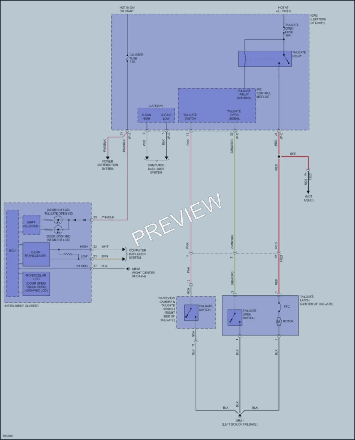 2022 Hyundai Kona Trunk Tailgate Fuel Door wiring diagram preview