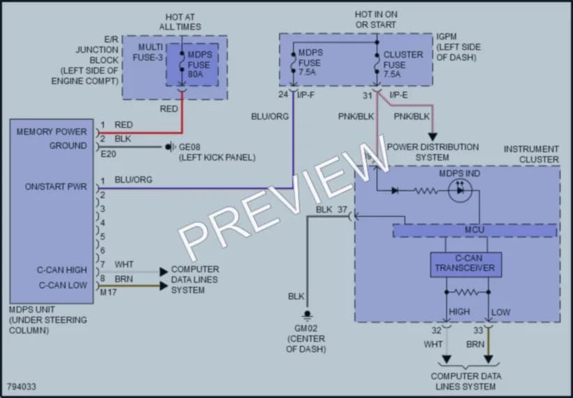 2022 Hyundai KonaElectric Electronic Power Steering wiring diagram preview