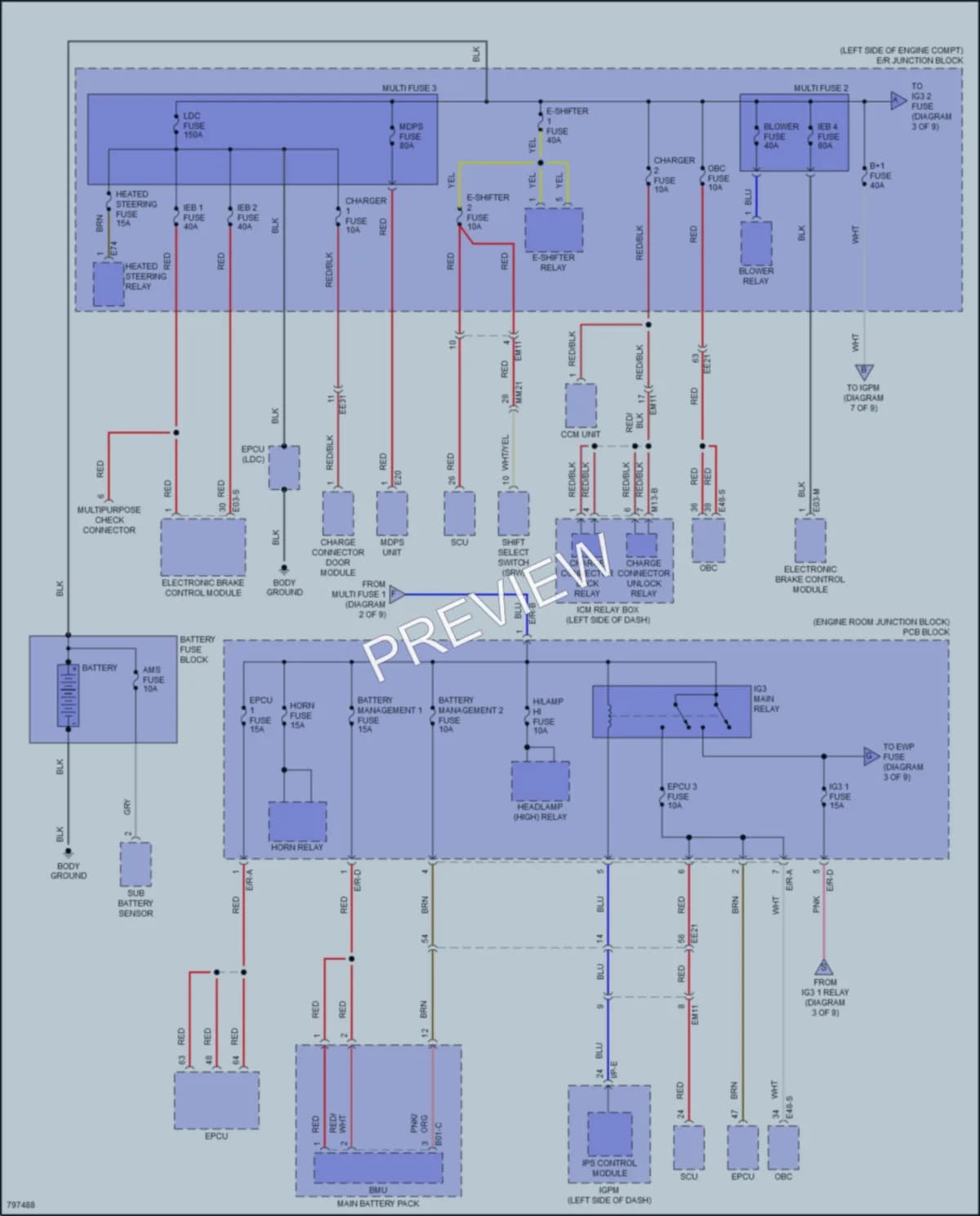 2022 Hyundai KonaElectric Power Distribution wiring diagram preview