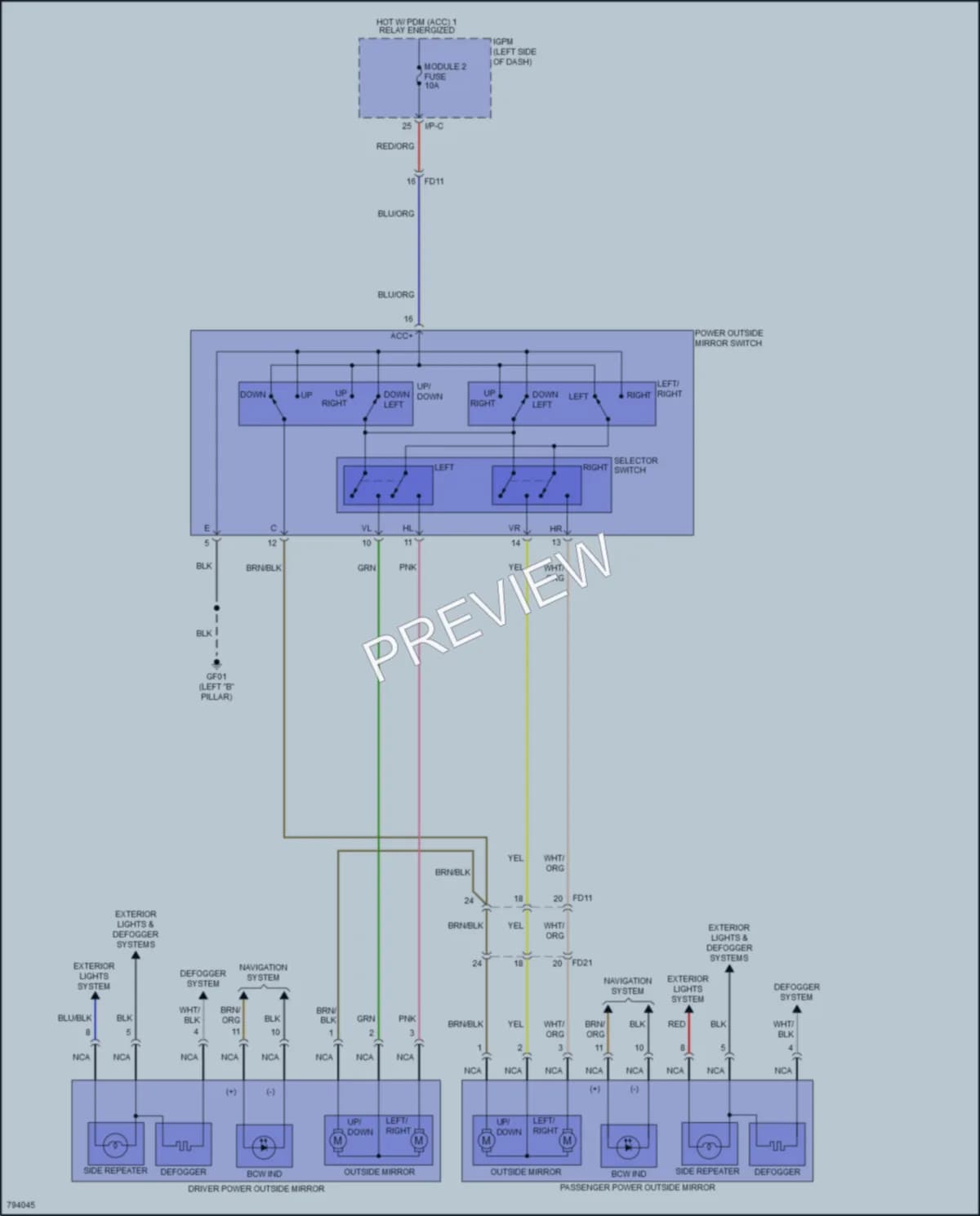 2022 Hyundai KonaElectric Power Mirrors wiring diagram preview