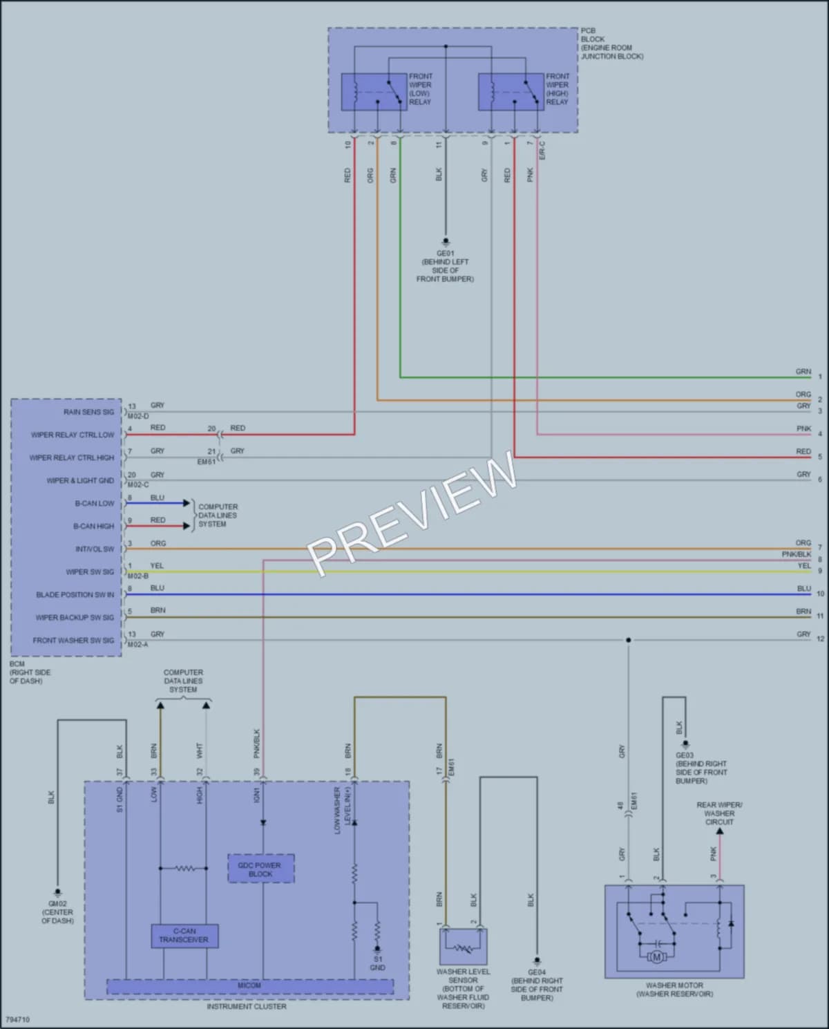 2022 Hyundai KonaElectric Wiper Washer wiring diagram preview