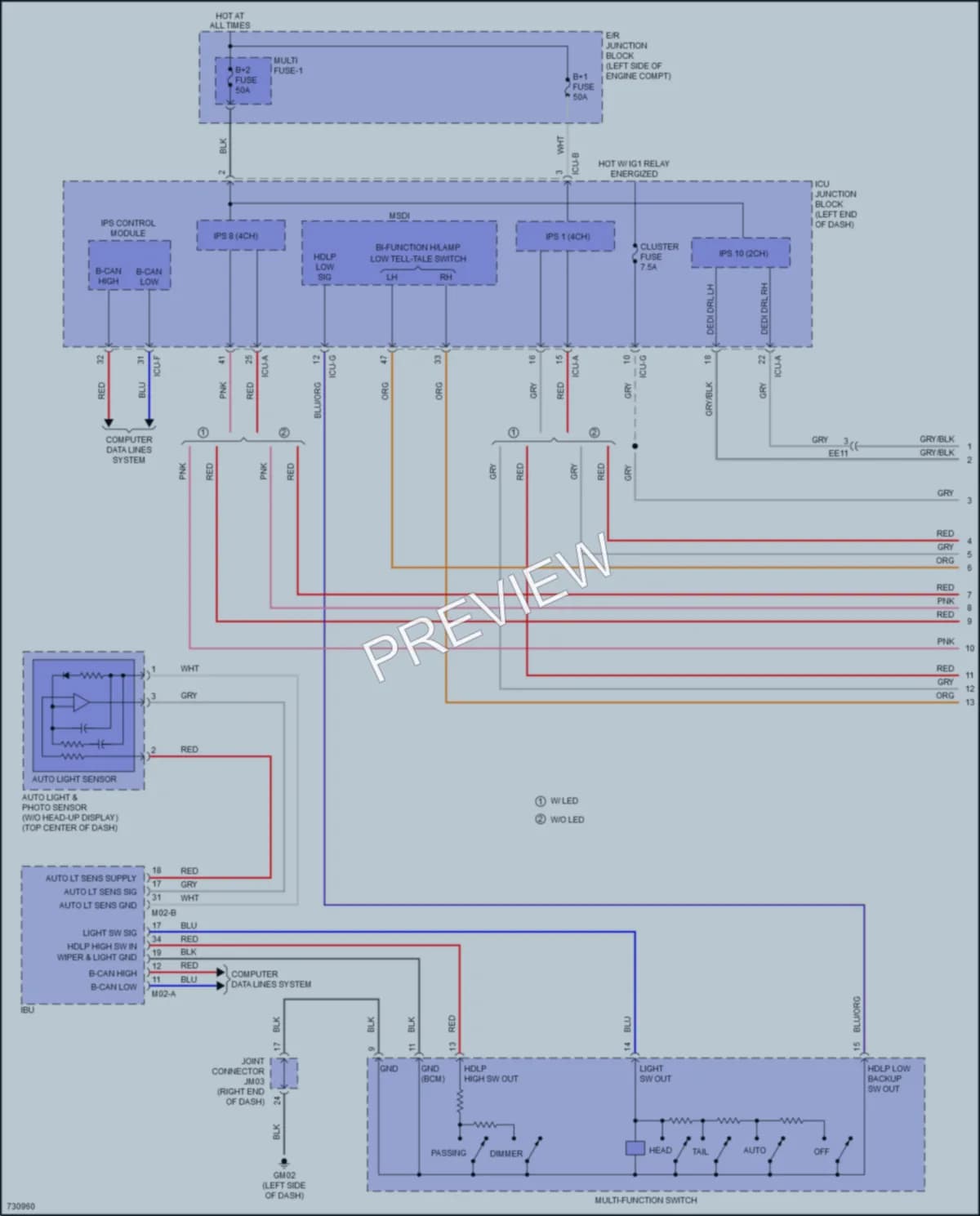 2022 Hyundai Palisade Headlights wiring diagram preview