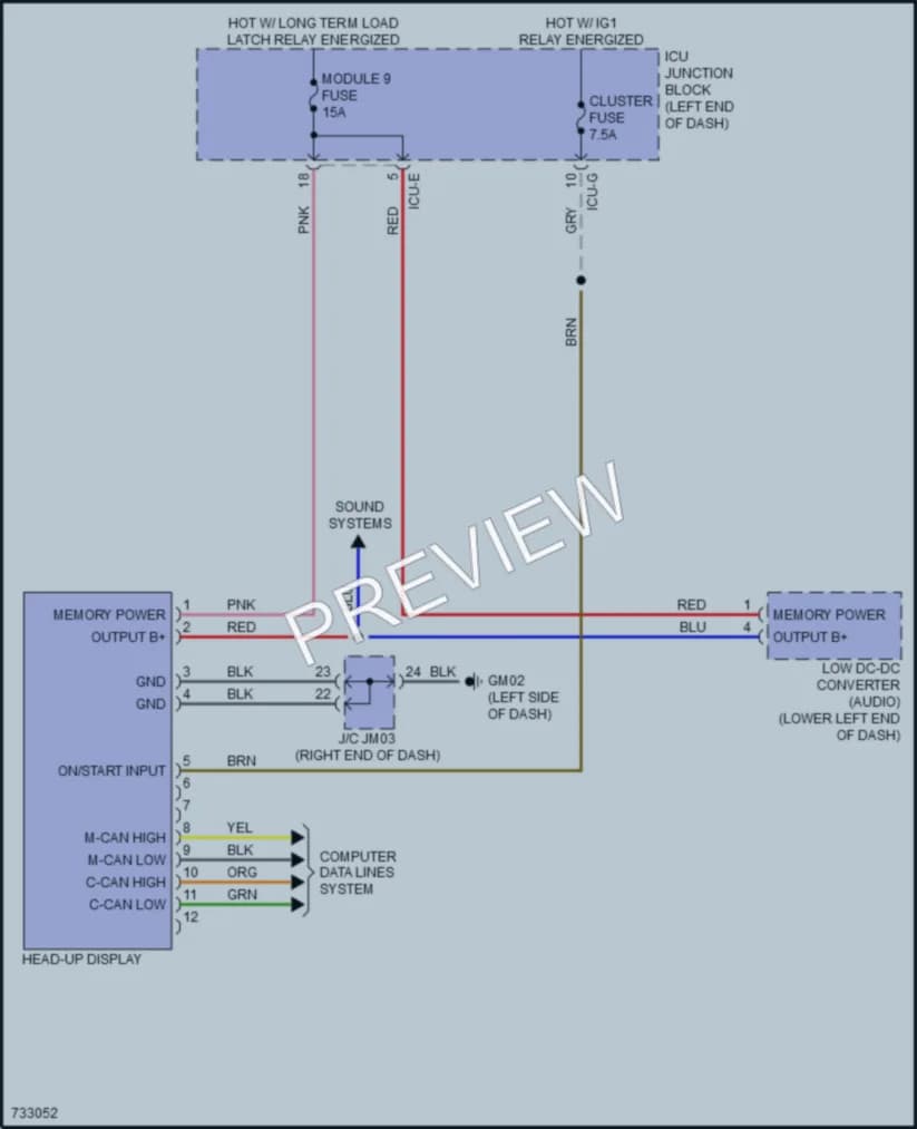 2022 Hyundai Palisade Instrument Cluster wiring diagram preview