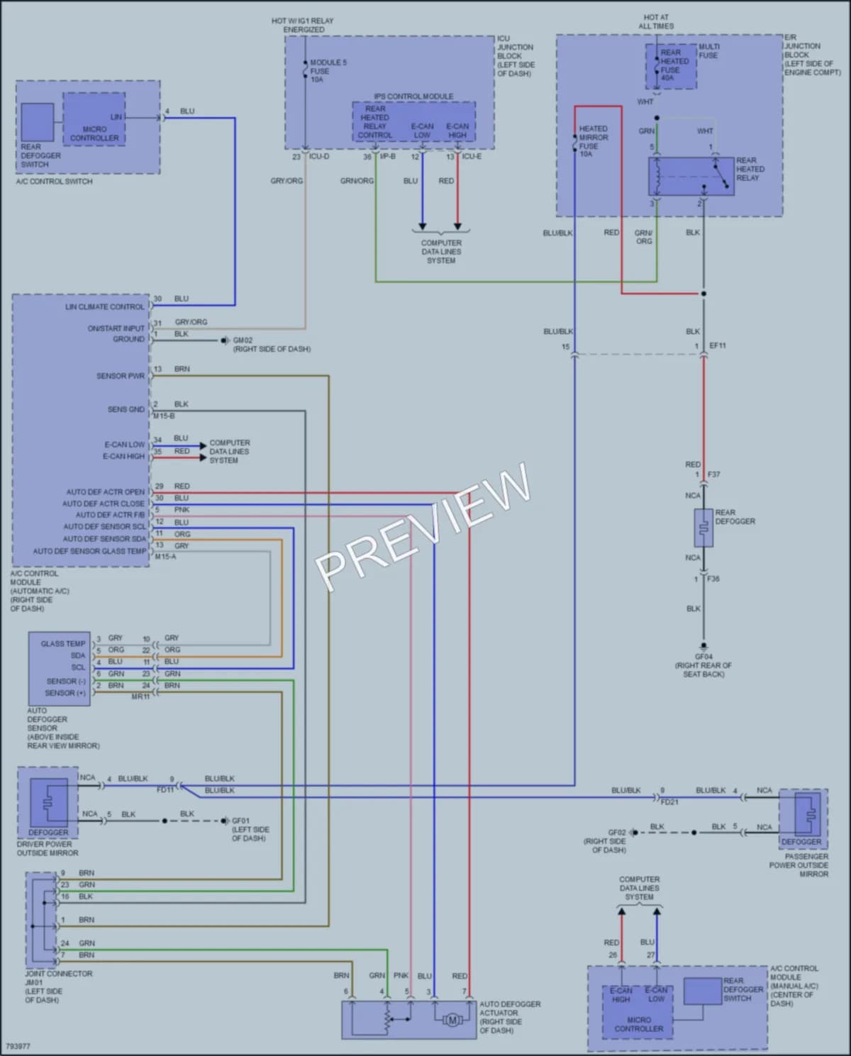 2022 Hyundai SantaCruz Defoggers wiring diagram preview