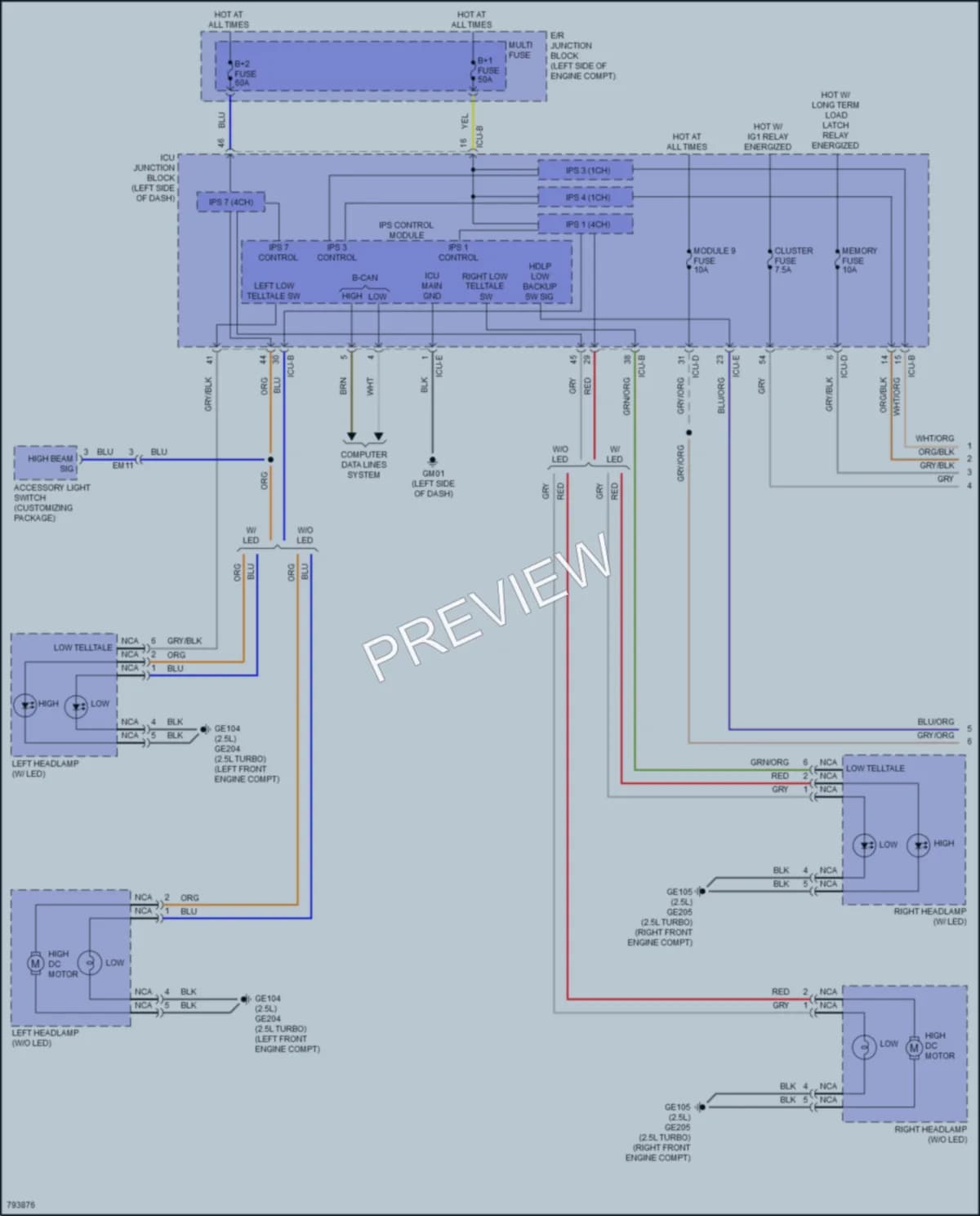 2022 Hyundai SantaCruz Headlights wiring diagram preview