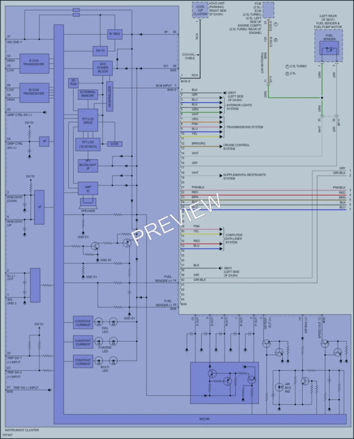 2022 Hyundai SantaCruz Instrument Cluster wiring diagram preview