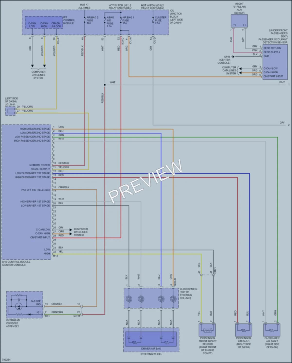 2022 Hyundai SantaCruz Supplemental Restraints wiring diagram preview