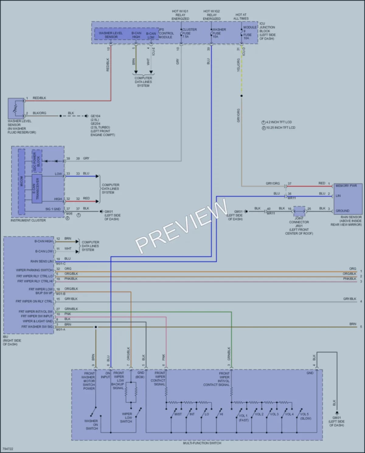 2022 Hyundai SantaCruz Wiper Washer wiring diagram preview