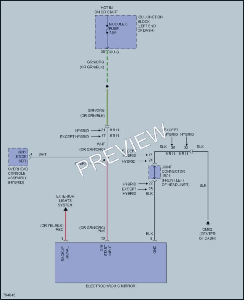 2022 Hyundai SantaFeHybrid Power Mirrors wiring diagram preview