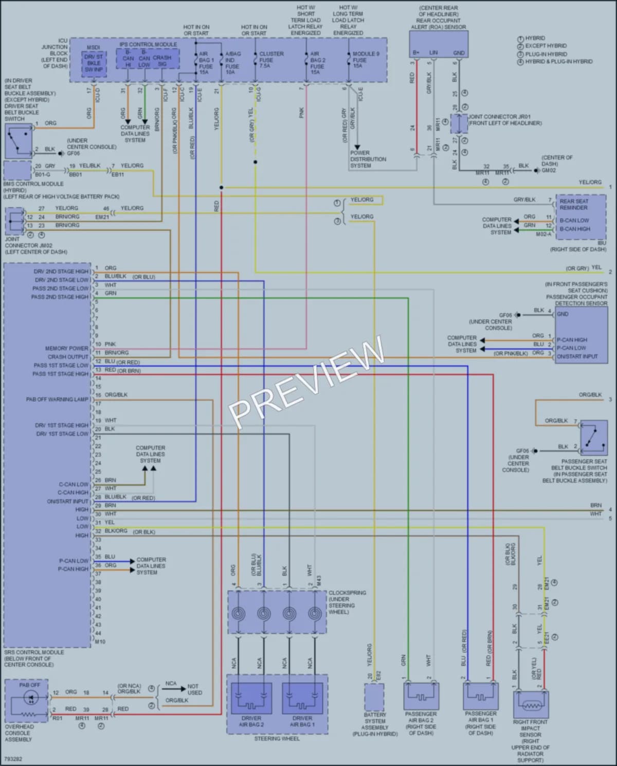 2022 Hyundai SantaFeHybrid Supplemental Restraints wiring diagram preview