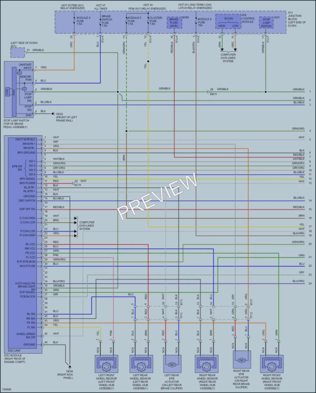2022 Hyundai SantaFePlugIn Anti Lock Brakes wiring diagram preview