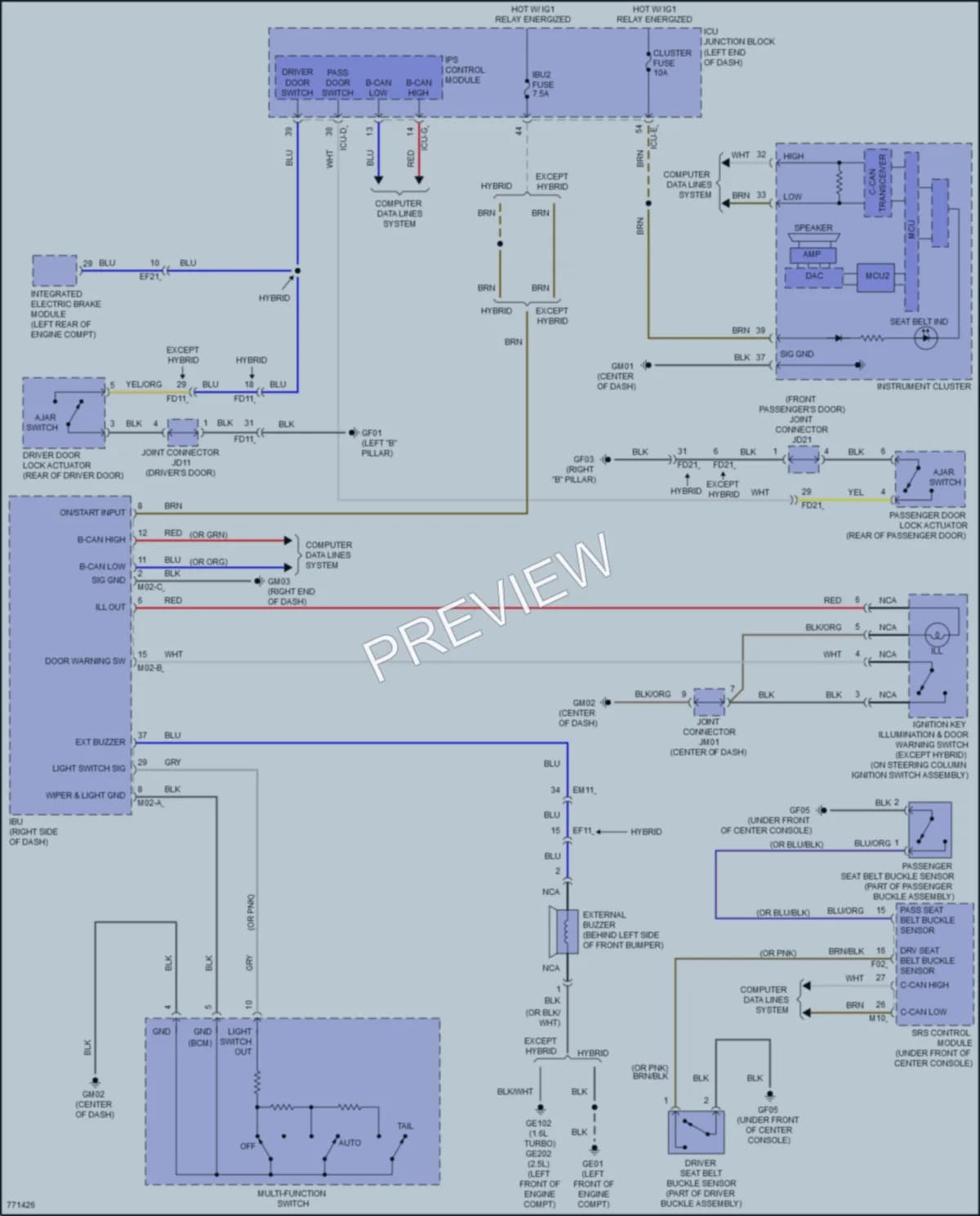 2022 Hyundai SonataHybrid Warning Systems wiring diagram preview