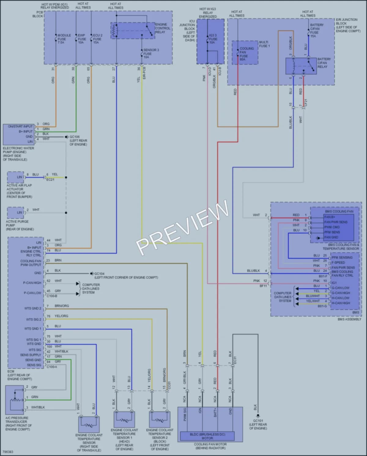 2022 Hyundai TucsonHybrid Cooling Fan wiring diagram preview