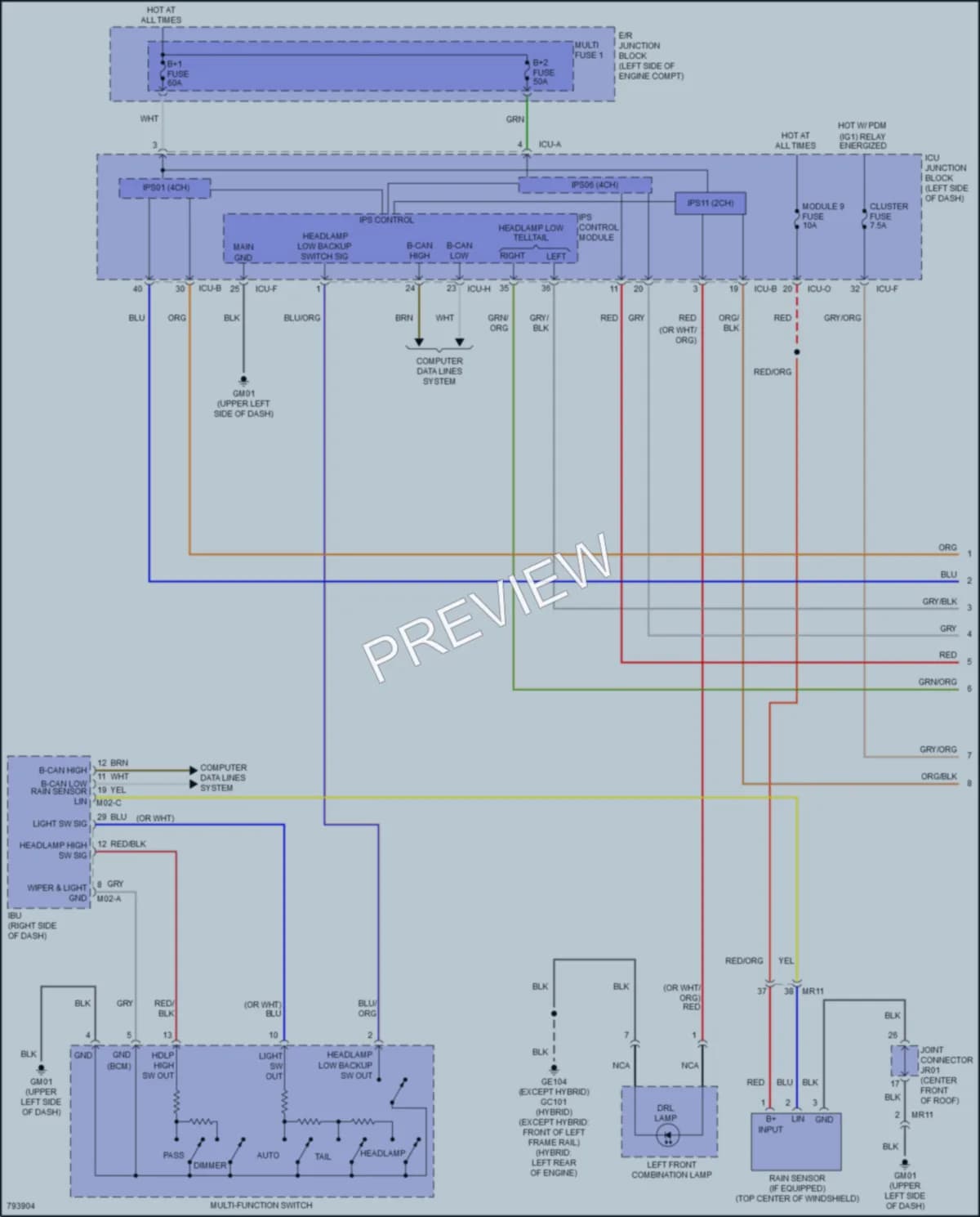 2022 Hyundai TucsonHybrid Headlights wiring diagram preview