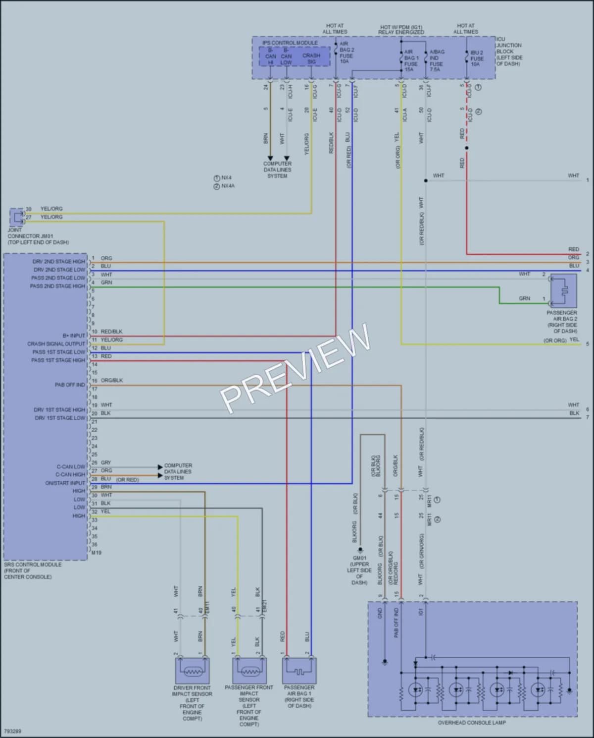 2022 Hyundai TucsonHybrid Supplemental Restraints wiring diagram preview