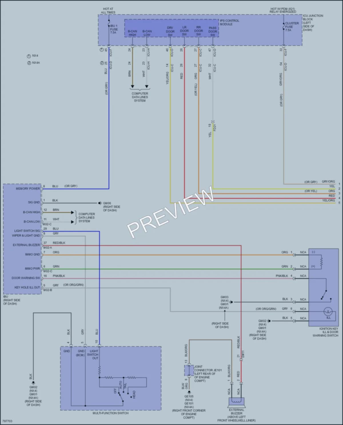 2022 Hyundai TucsonHybrid Warning Systems wiring diagram preview