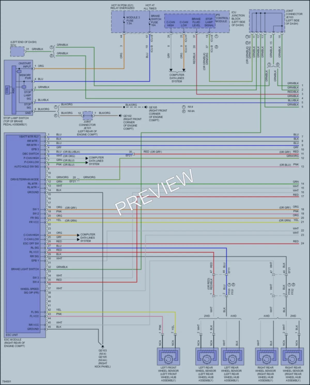 2022 Hyundai TucsonPlugIn Anti Lock Brakes wiring diagram preview