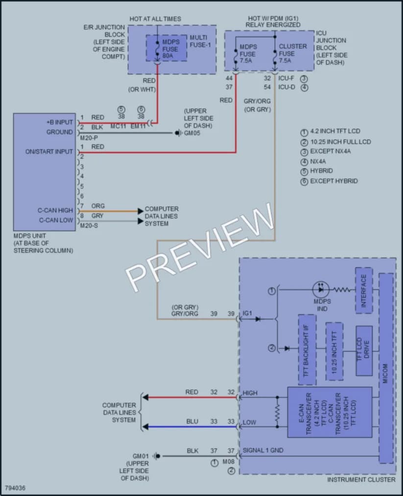 2022 Hyundai TucsonPlugIn Electronic Power Steering wiring diagram preview