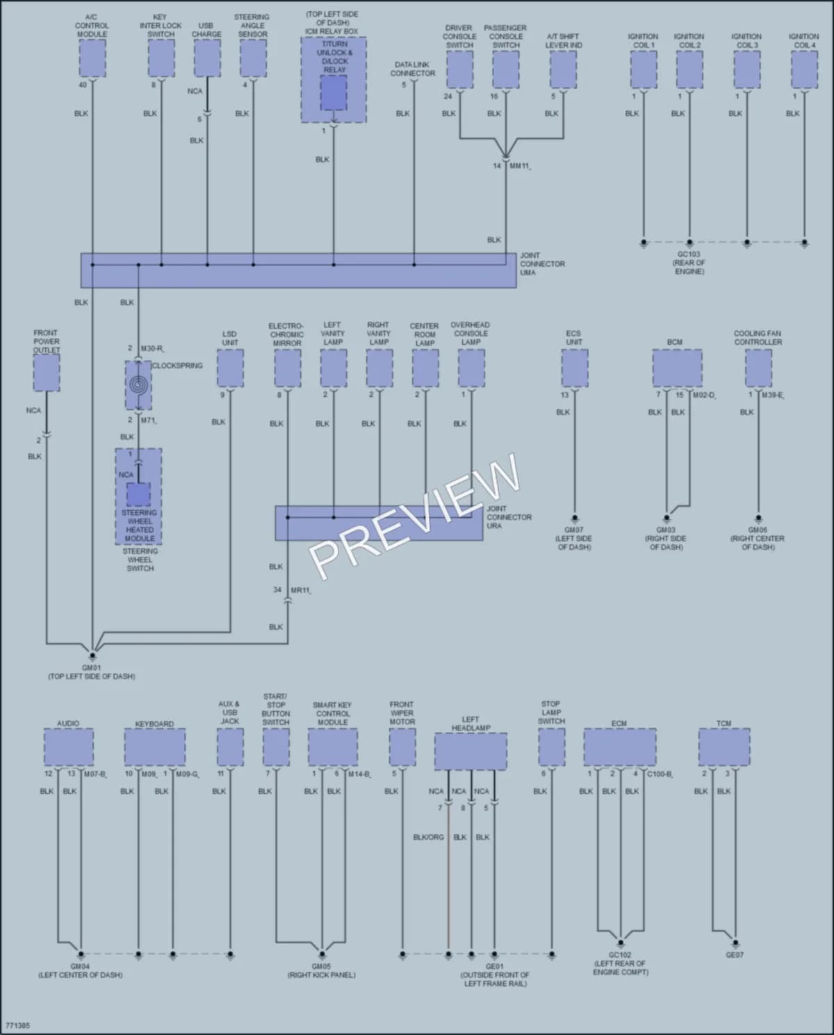 2022 Hyundai Veloster Ground Distribution wiring diagram preview