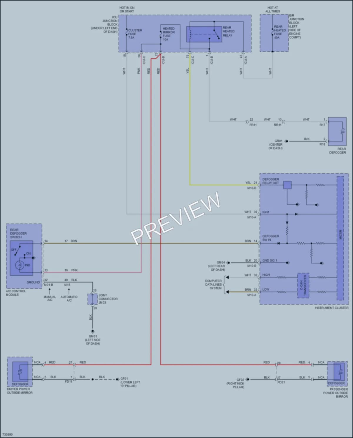 2022 Hyundai Venue Defoggers wiring diagram preview