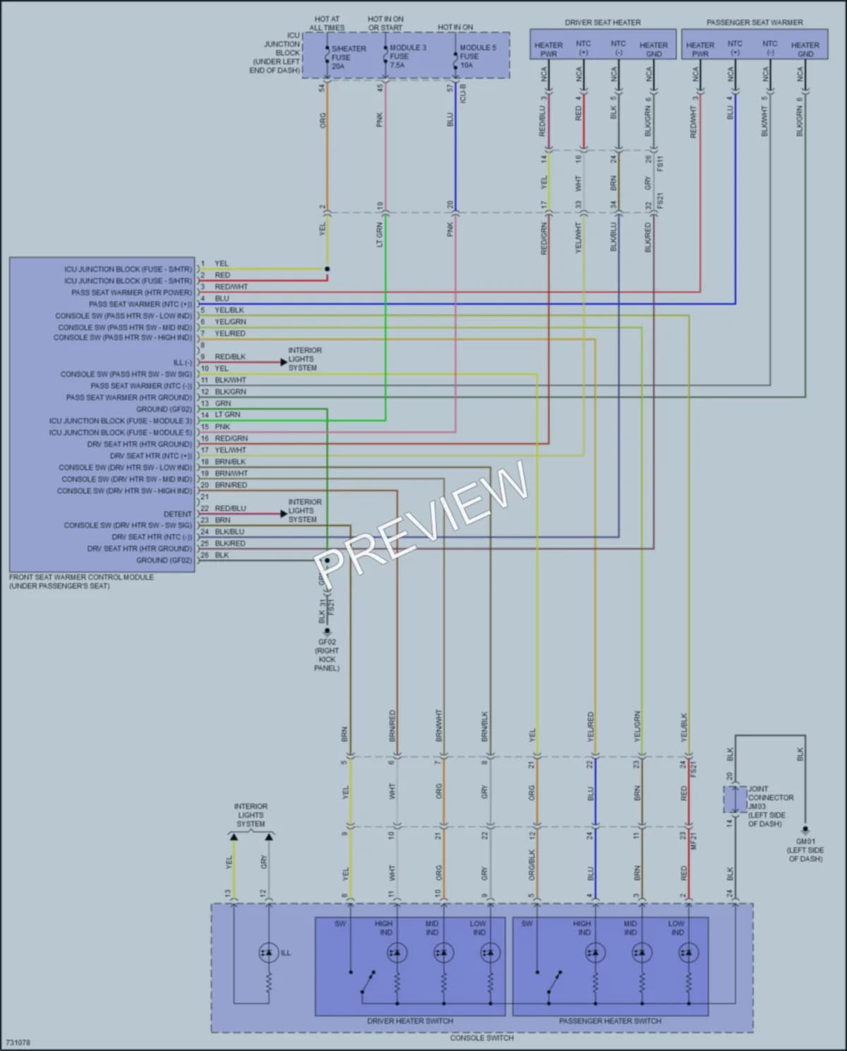 2022 Hyundai Venue Power Seats wiring diagram preview