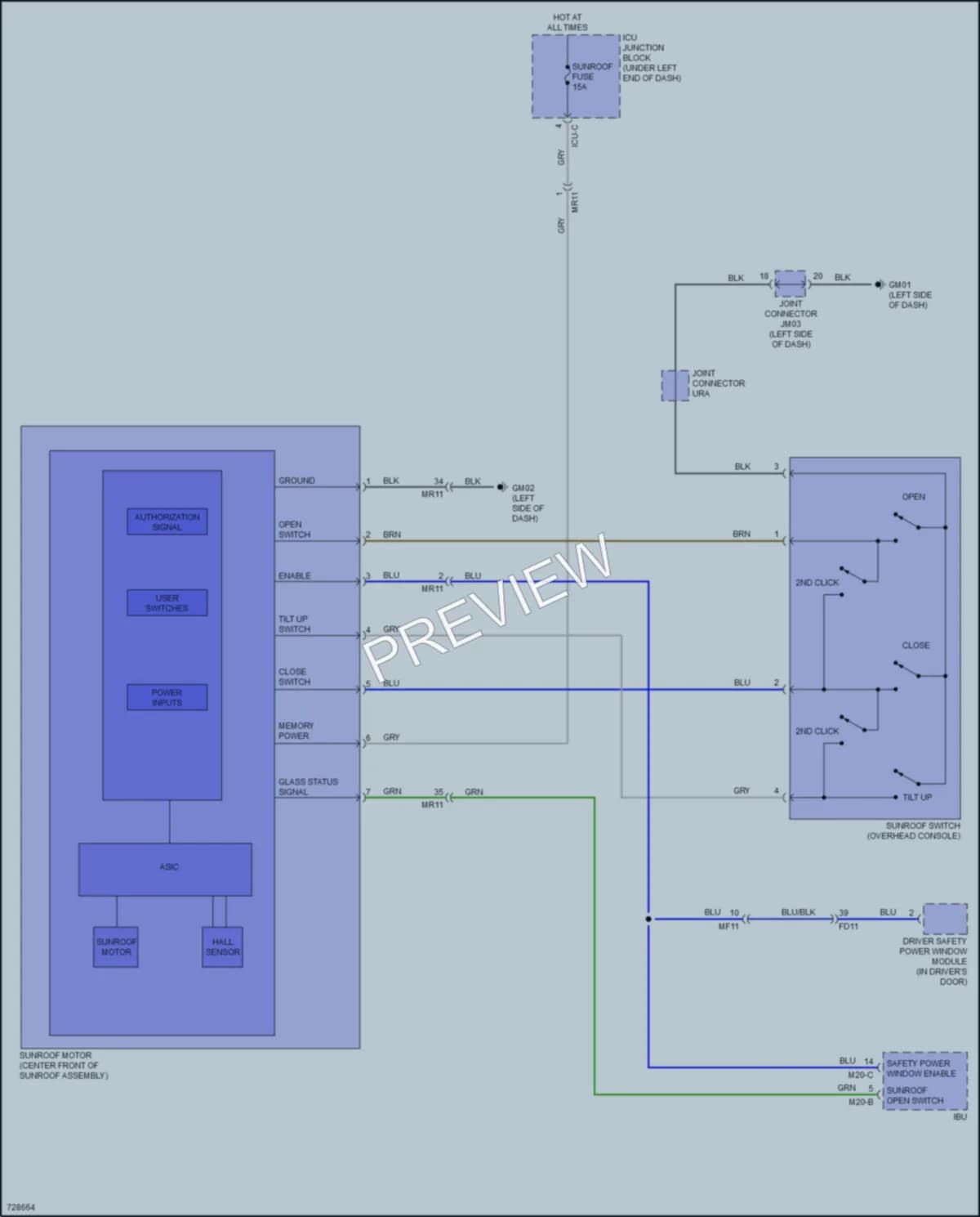 2022 Hyundai Venue Power Top Sunroof wiring diagram preview
