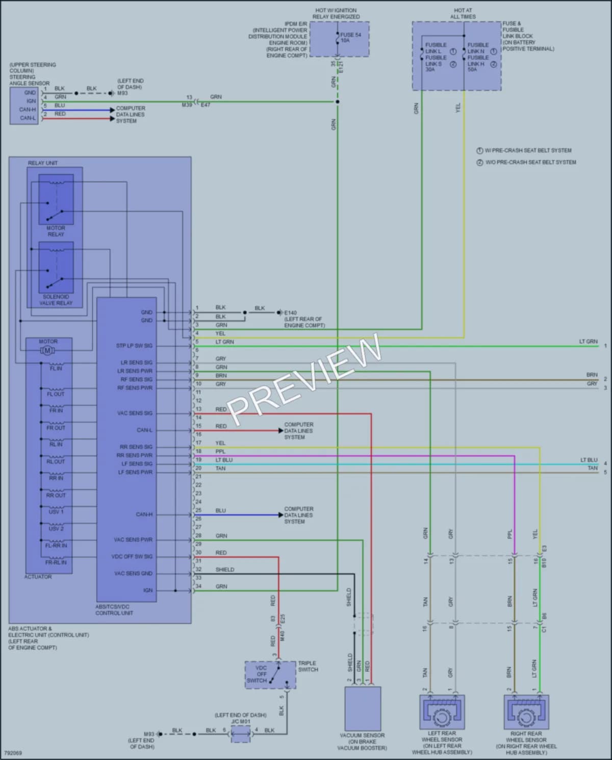 2022 Infiniti Q50 Anti Lock Brakes wiring diagram preview