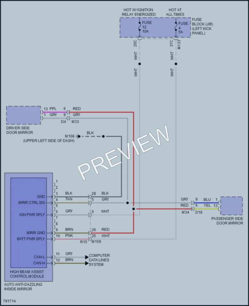 2022 Infiniti Q50 Power Mirrors wiring diagram preview