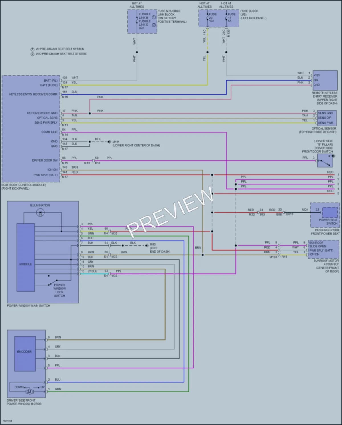 2022 Infiniti Q50 Power Windows wiring diagram preview
