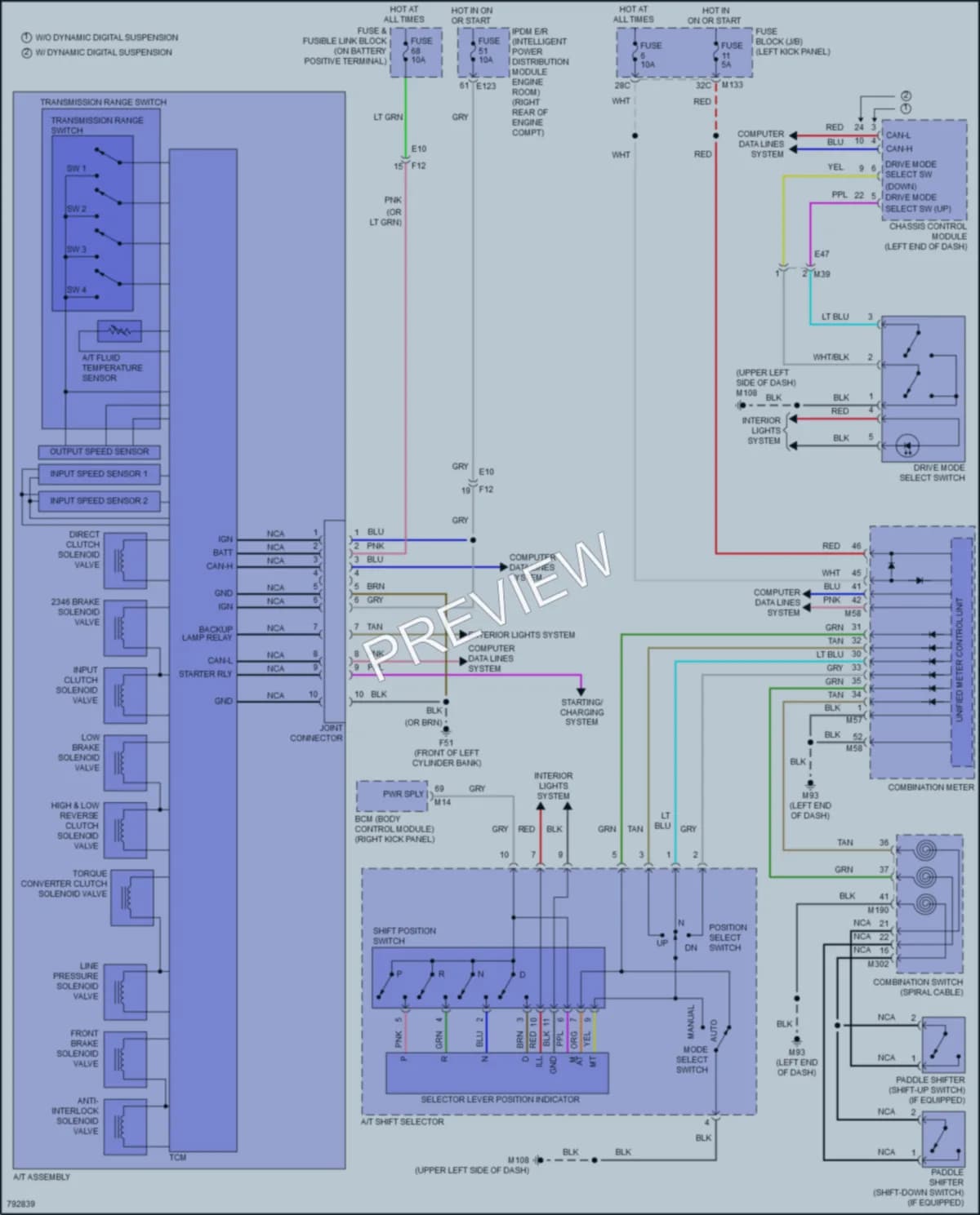 2022 Infiniti Q50 Transmission wiring diagram preview