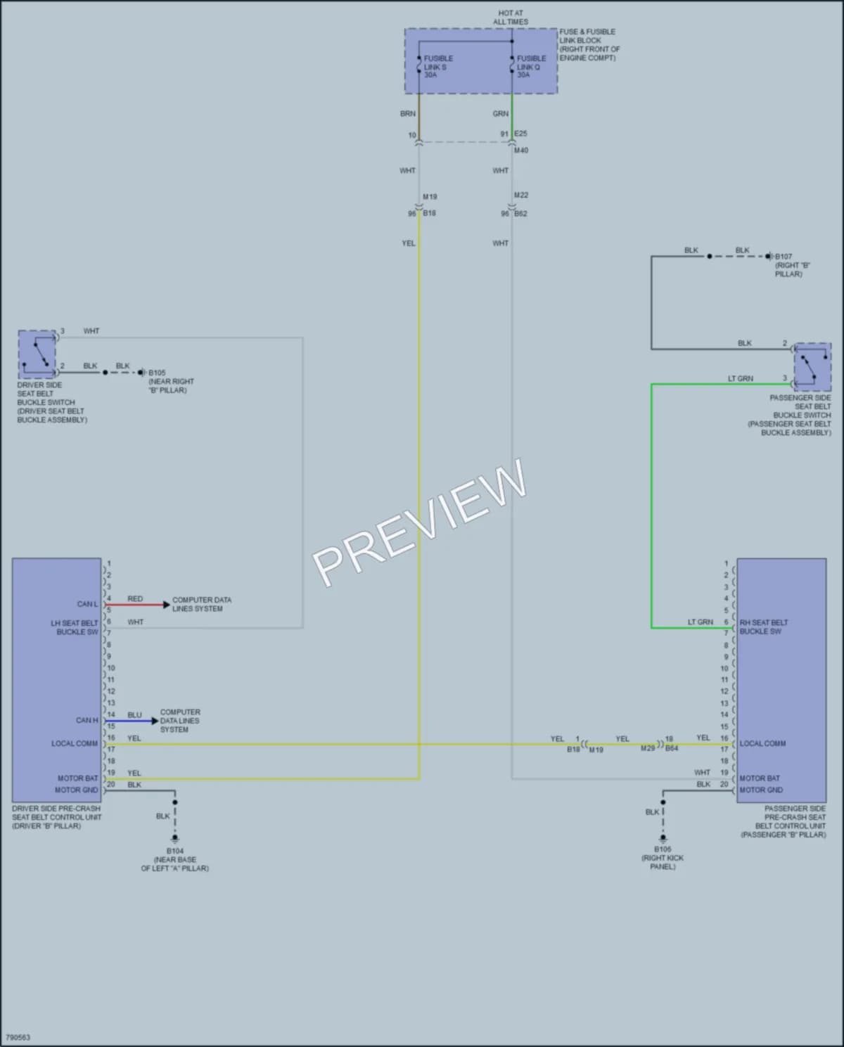 2022 Infiniti Q60 Passive Restraints wiring diagram preview