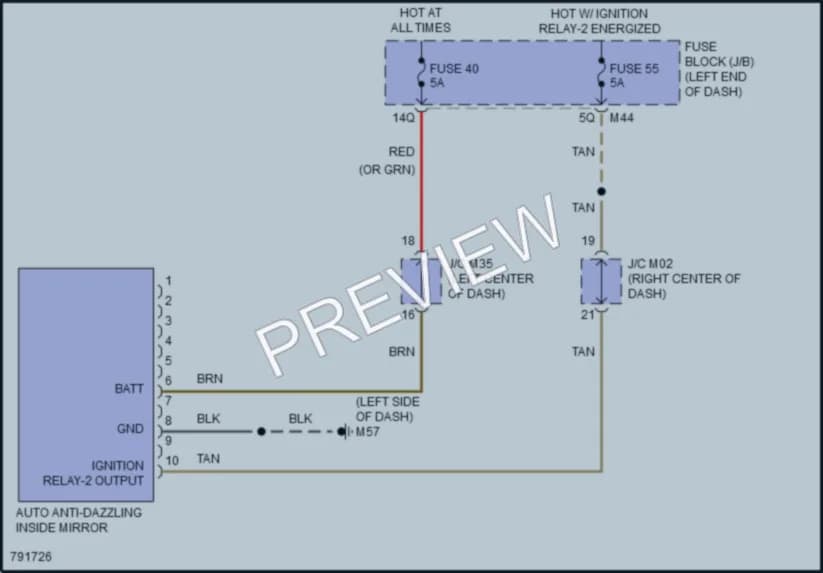 2022 Infiniti QX50 Power Mirrors wiring diagram preview