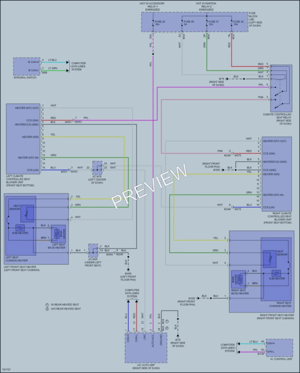 2022 Infiniti QX50 Power Seats wiring diagram preview