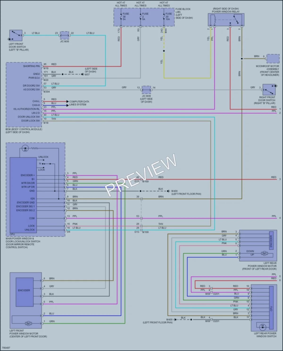 2022 Infiniti QX50 Power Windows wiring diagram preview