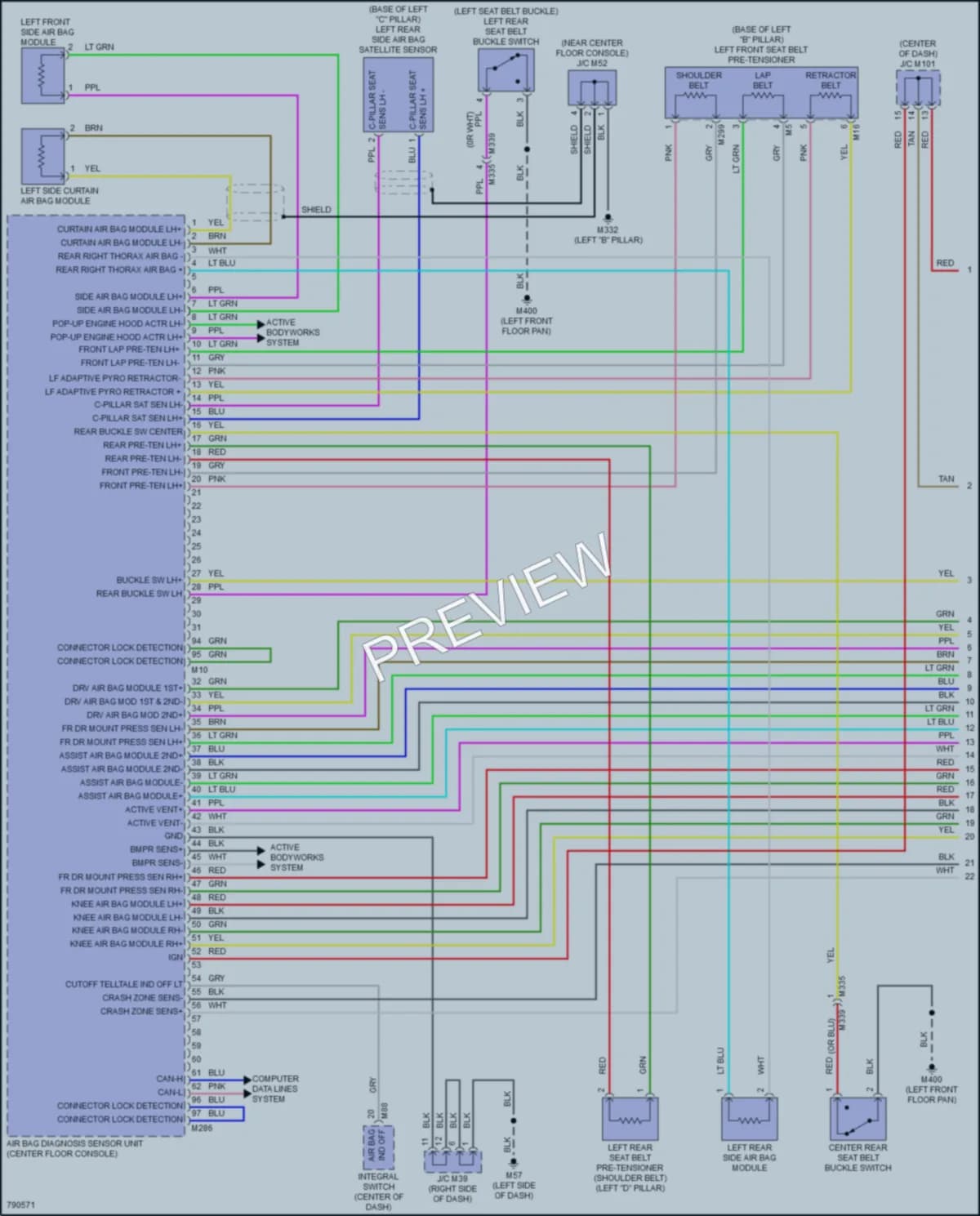 2022 Infiniti QX50 Supplemental Restraints wiring diagram preview