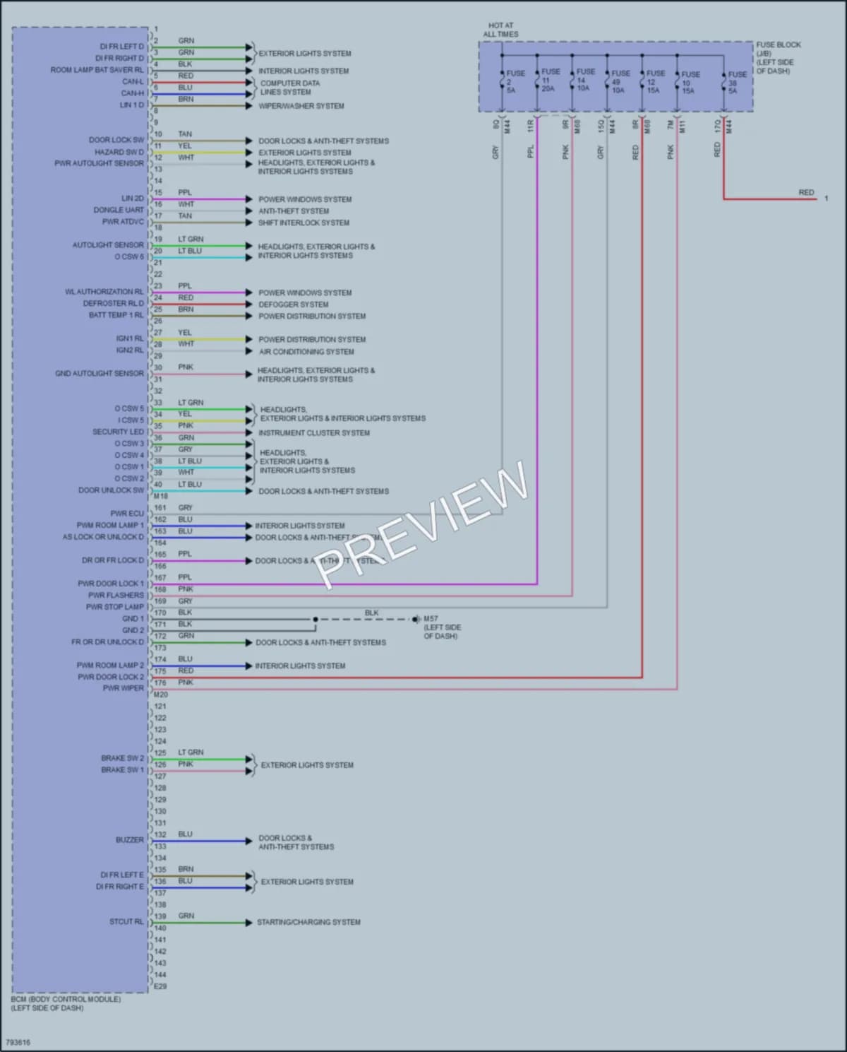 2022 Infiniti QX55 Body Control Modules wiring diagram preview