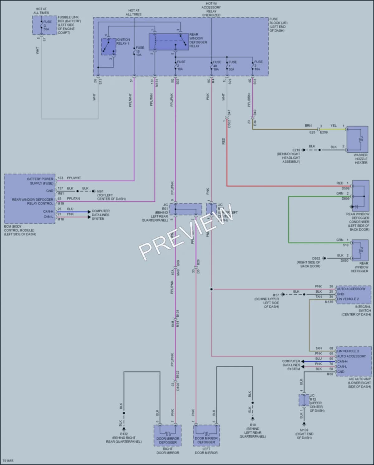 2022 Infiniti QX60 Defoggers wiring diagram preview