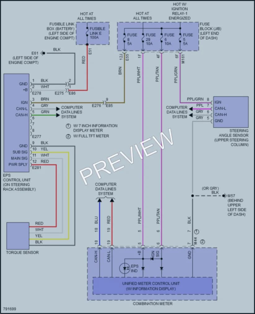 2022 Infiniti QX60 Electronic Power Steering wiring diagram preview