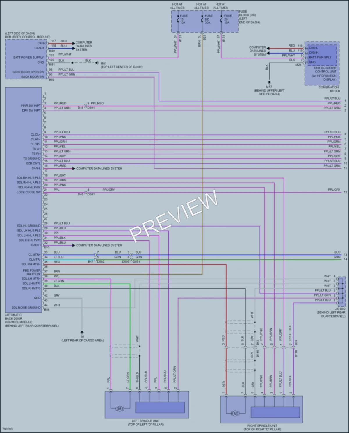 2022 Infiniti QX60 Trunk Tailgate Fuel Door wiring diagram preview