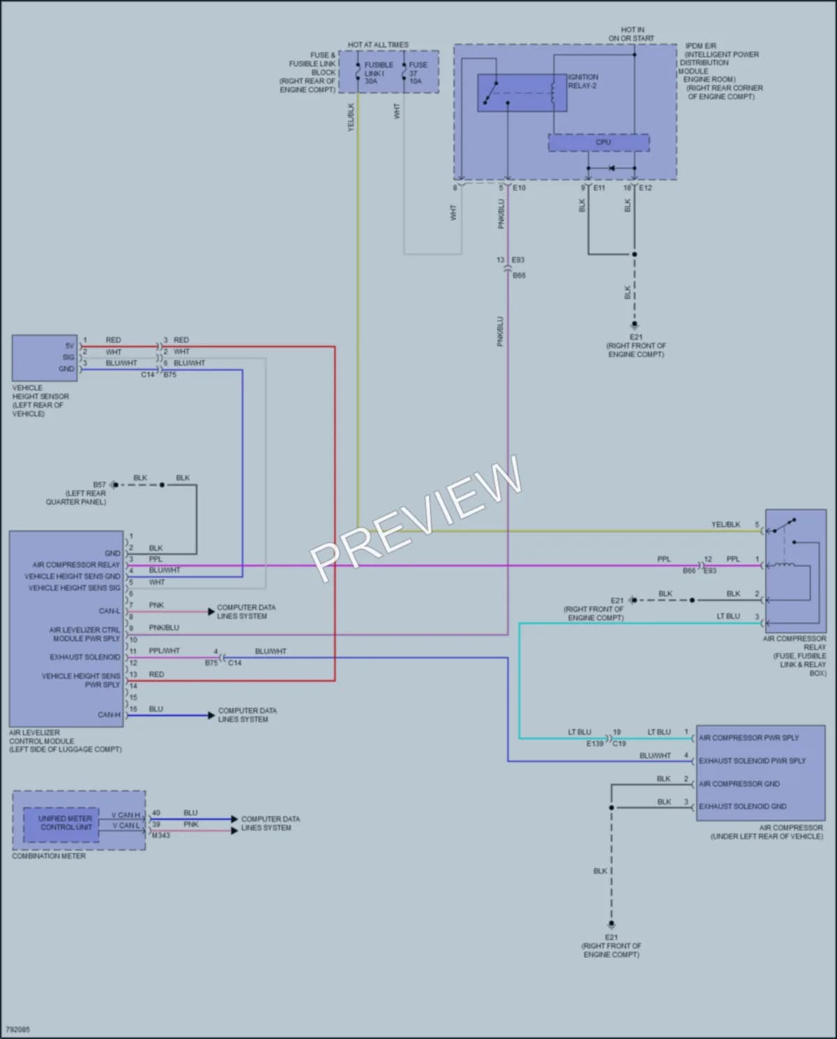 2022 Infiniti QX80 Electronic Suspension wiring diagram preview