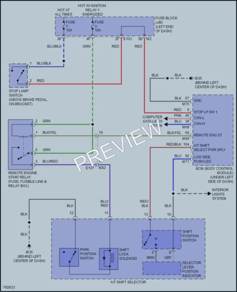 2022 Infiniti QX80 Shift Interlock wiring diagram preview