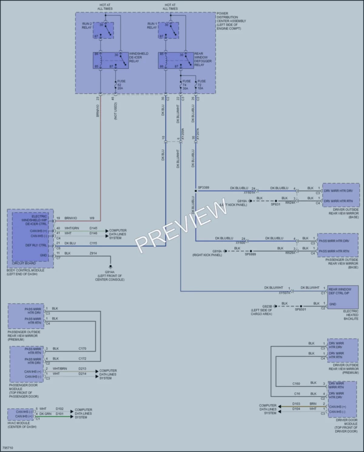 2022 Jeep Cherokee Defoggers wiring diagram preview