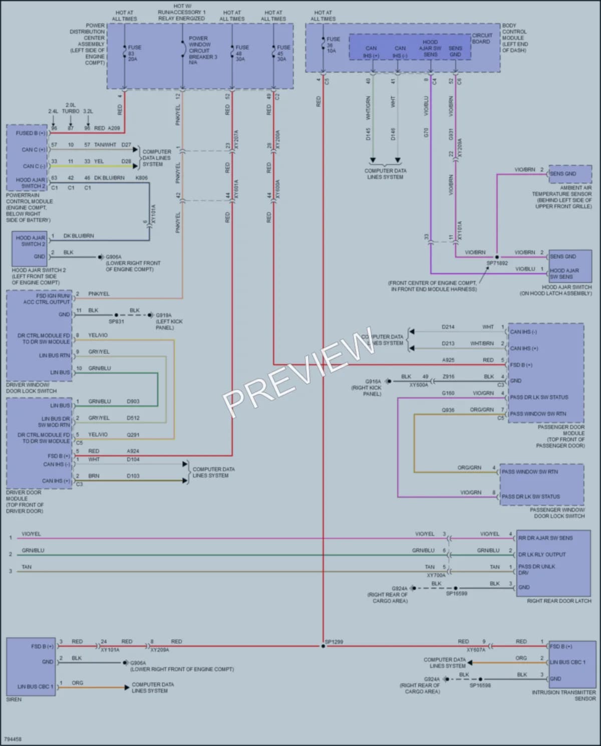 2022 Jeep Cherokee Power Door Locks wiring diagram preview