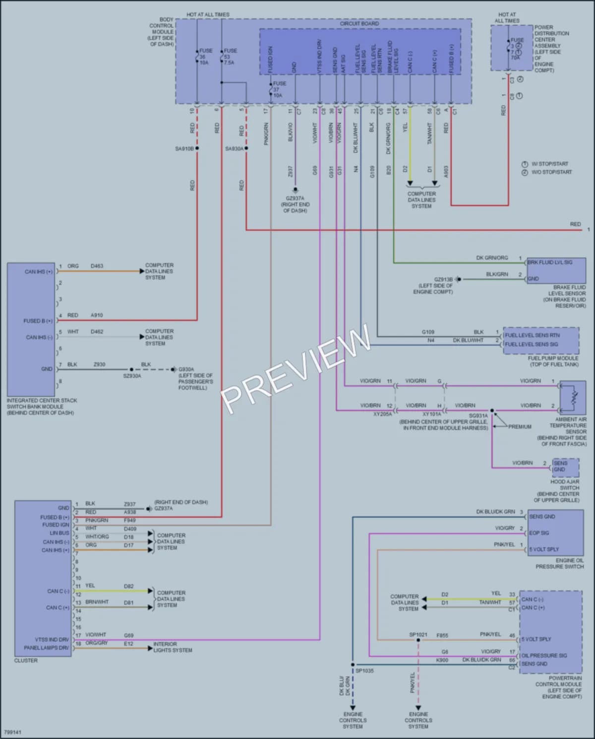 2022 Jeep Compass Instrument Cluster wiring diagram preview