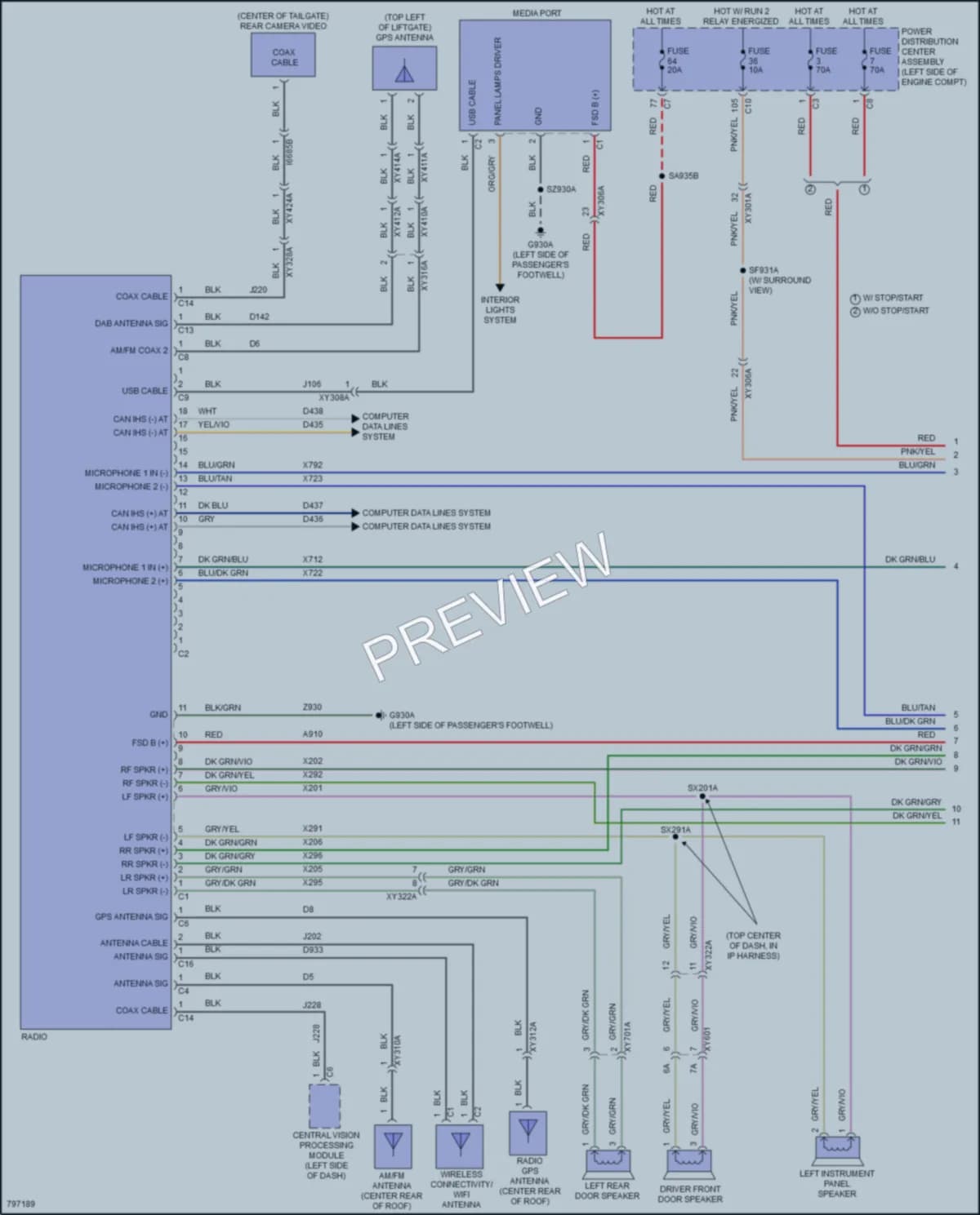 2022 Jeep Compass Radio wiring diagram preview