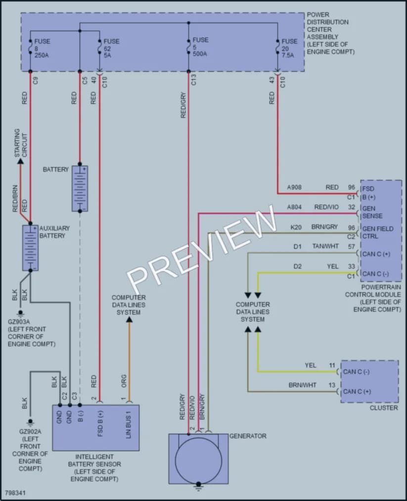 2022 Jeep Compass Starting Charging wiring diagram preview