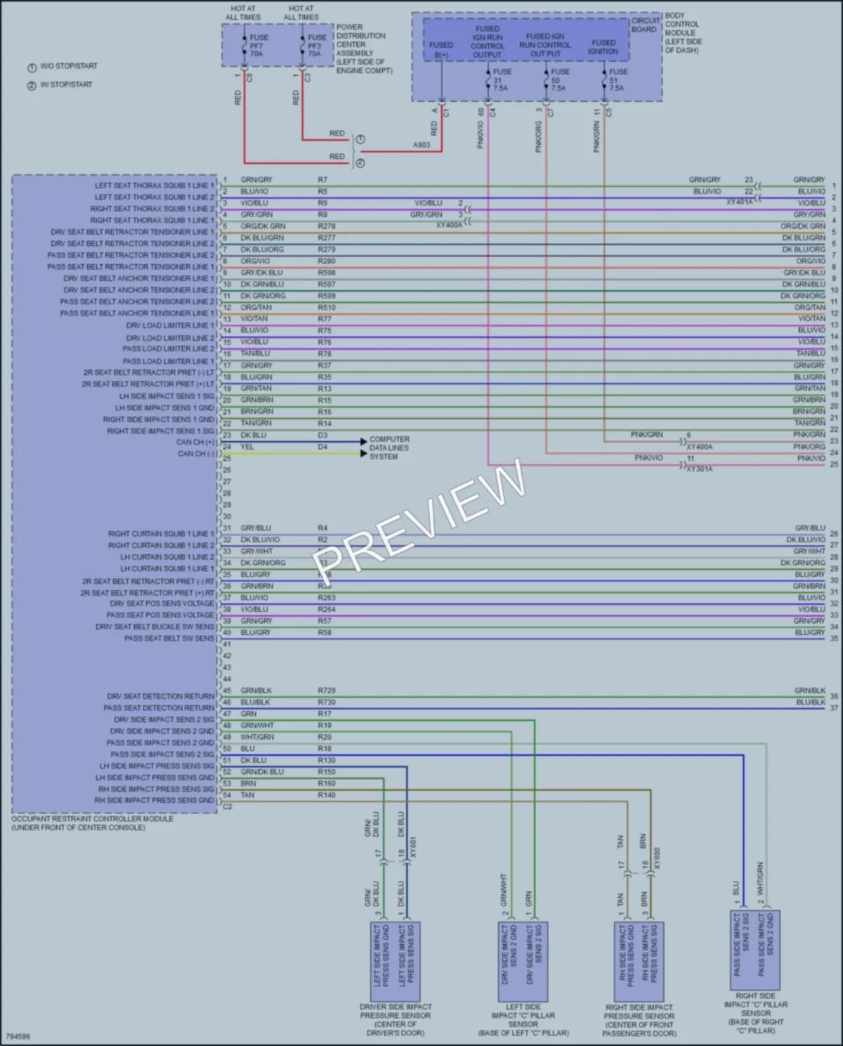 2022 Jeep Compass Supplemental Restraints wiring diagram preview