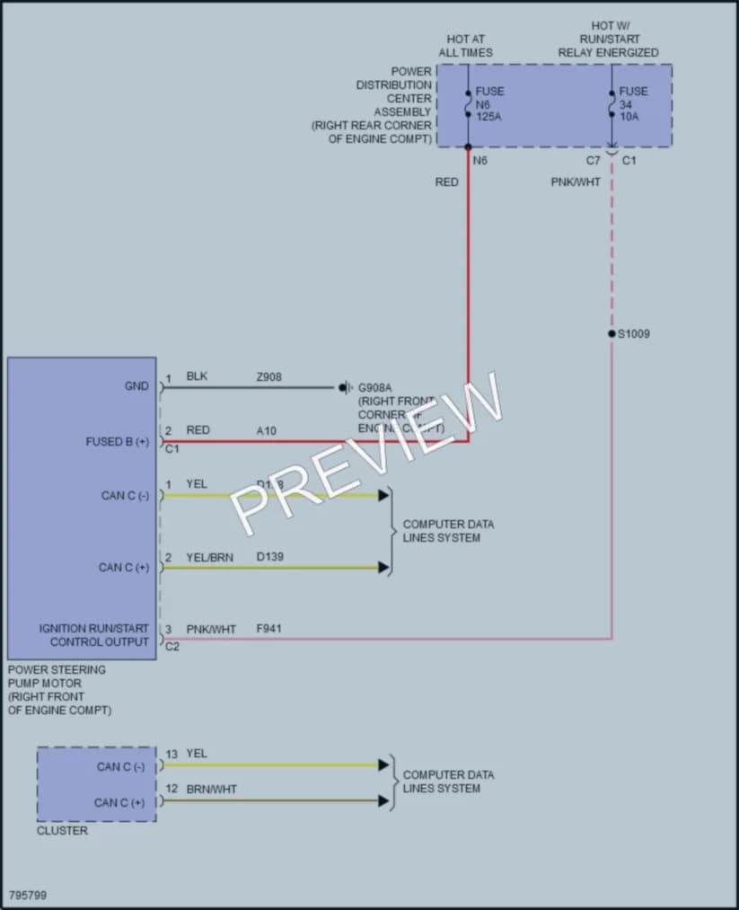 2022 Jeep Gladiator Electronic Power Steering wiring diagram preview